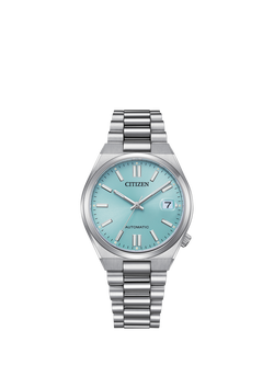 Citizen Unisex Tsuyosa NJ020 Automatic Bracelet Strap Watch, Silver/Blue