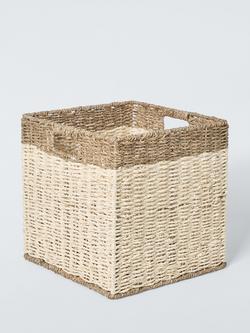 John Lewis Seagrass Storage Basket with Lid, Natural, 