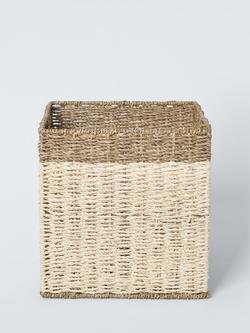 John Lewis Seagrass Storage Basket with Lid, Natural - view 2, 