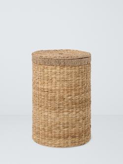 John Lewis Bulrush Cord Trim Laundry Basket, Natural, 