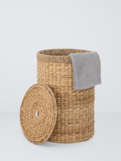 John Lewis Bulrush Cord Trim Laundry Basket, Natural - view 2, 