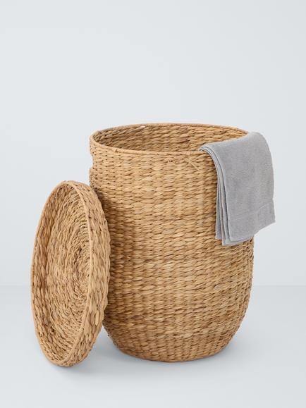 John Lewis Bulrush Circle Laundry Basket, Natural - view 2, 