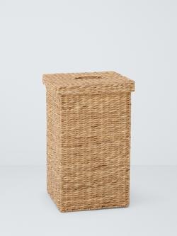 John Lewis Bulrush Single Square Laundry Basket, Natural, 