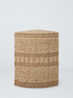 John Lewis Seagrass Corner Laundry Basket, Natural, 