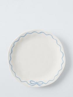 John Lewis Flora Bow Fine China Dinner Plate, 27cm, Blue, Blue