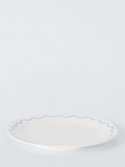 John Lewis Flora Bow Fine China Dinner Plate, 27cm, Blue - view 2, Blue