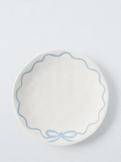 John Lewis Flora Bow Fine China Side Plate, 20cm, Blue, Blue