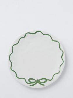 John Lewis Flora Bow Fine China Side Plate, 20cm, Green, Green