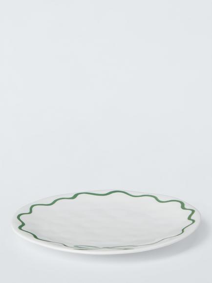John Lewis Flora Bow Fine China Side Plate, 20cm, Green - view 2, Green