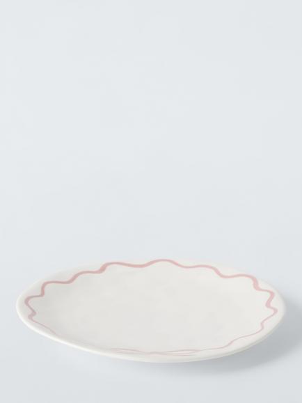 John Lewis Flora Bow Fine China Side Plate, 20cm, Pink - view 2, Pink