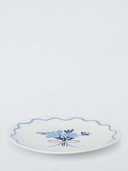 John Lewis Flora Posy Fine China Side Plate, 20cm, Blue - view 2, Blue
