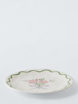 John Lewis Flora Posy Fine China Side Plate, 20cm, Green - view 2, Green