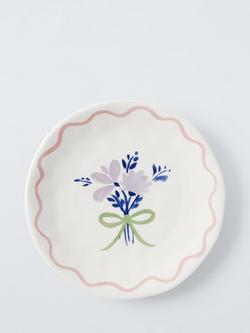 John Lewis Flora Posy Fine China Side Plate, 20cm, Pink, Pink