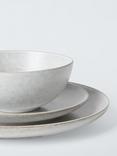 John Lewis Dappled Glaze Stoneware Dinnerware Set, 12 Piece, Light Grey