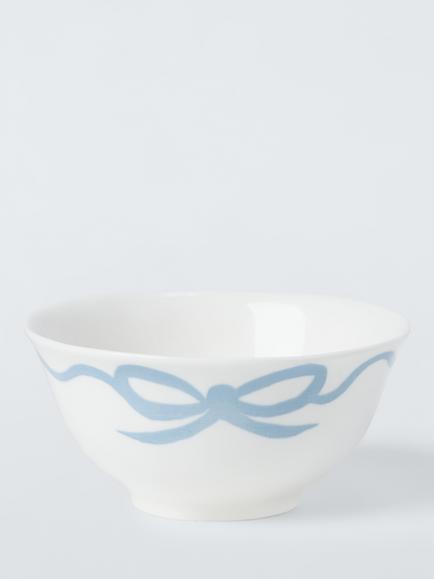 John Lewis Flora Bow Fine China Cereal Bowl, 15cm, Blue, Blue