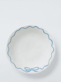 John Lewis Flora Bow Fine China Pasta Bowl, 21.5cm, Blue - view 2, Blue