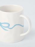 John Lewis Flora Bow Fine China Mug, 440ml, Blue