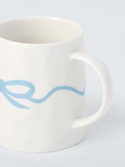 John Lewis Flora Bow Fine China Mug, 440ml, Blue - view 2, Blue