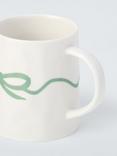 John Lewis Flora Bow Fine China Mug, 440ml, Green