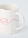 John Lewis Flora Bow Fine China Mug, 440ml, Pink