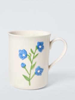 John Lewis Embossed Bellflower Stoneware Mug, 320ml, 