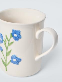 John Lewis Embossed Bellflower Stoneware Mug, 320ml - view 2, 