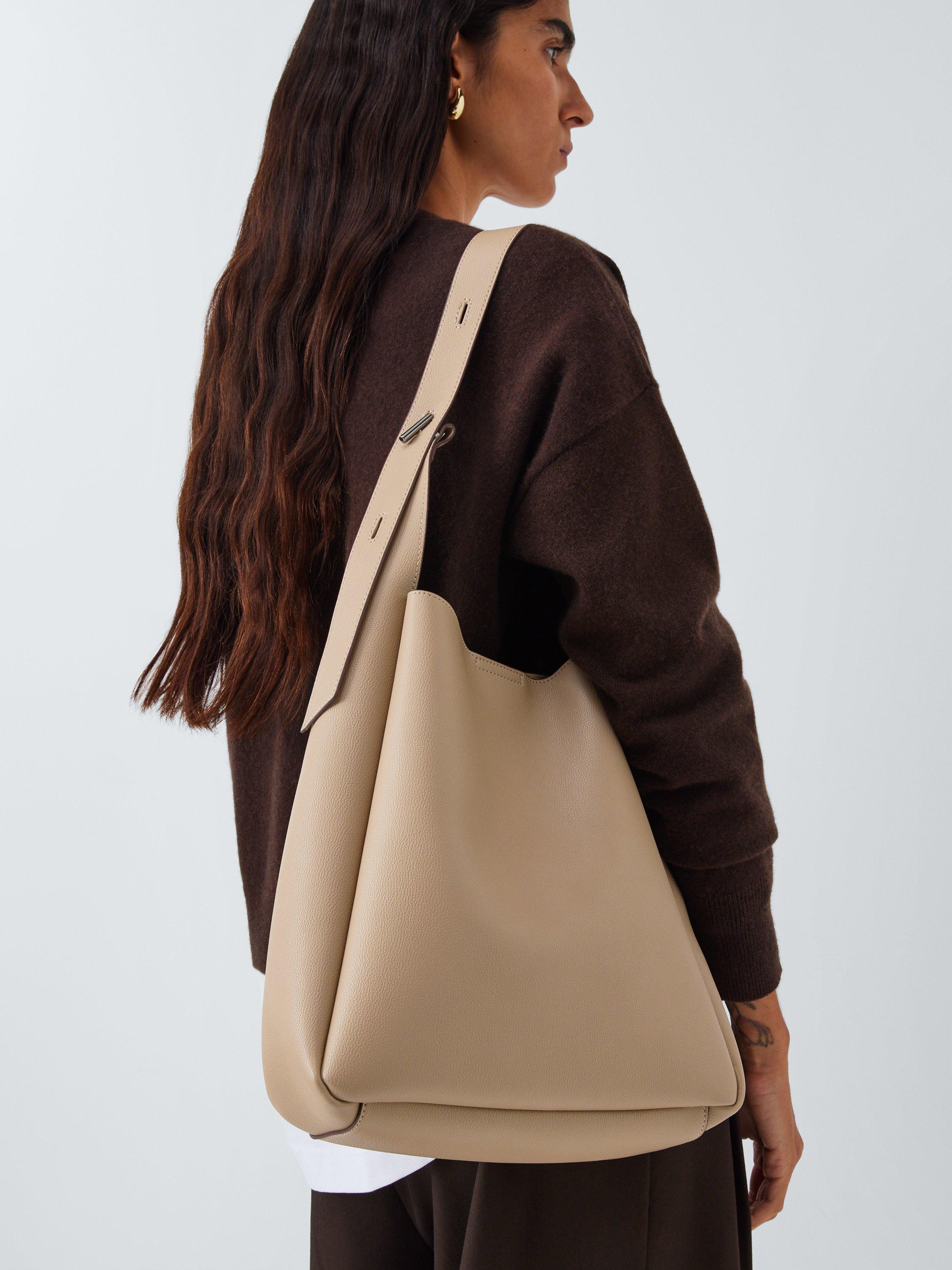 Product image 2 of 7, which shows John Lewis North South Hobo Bag, Mushroom
