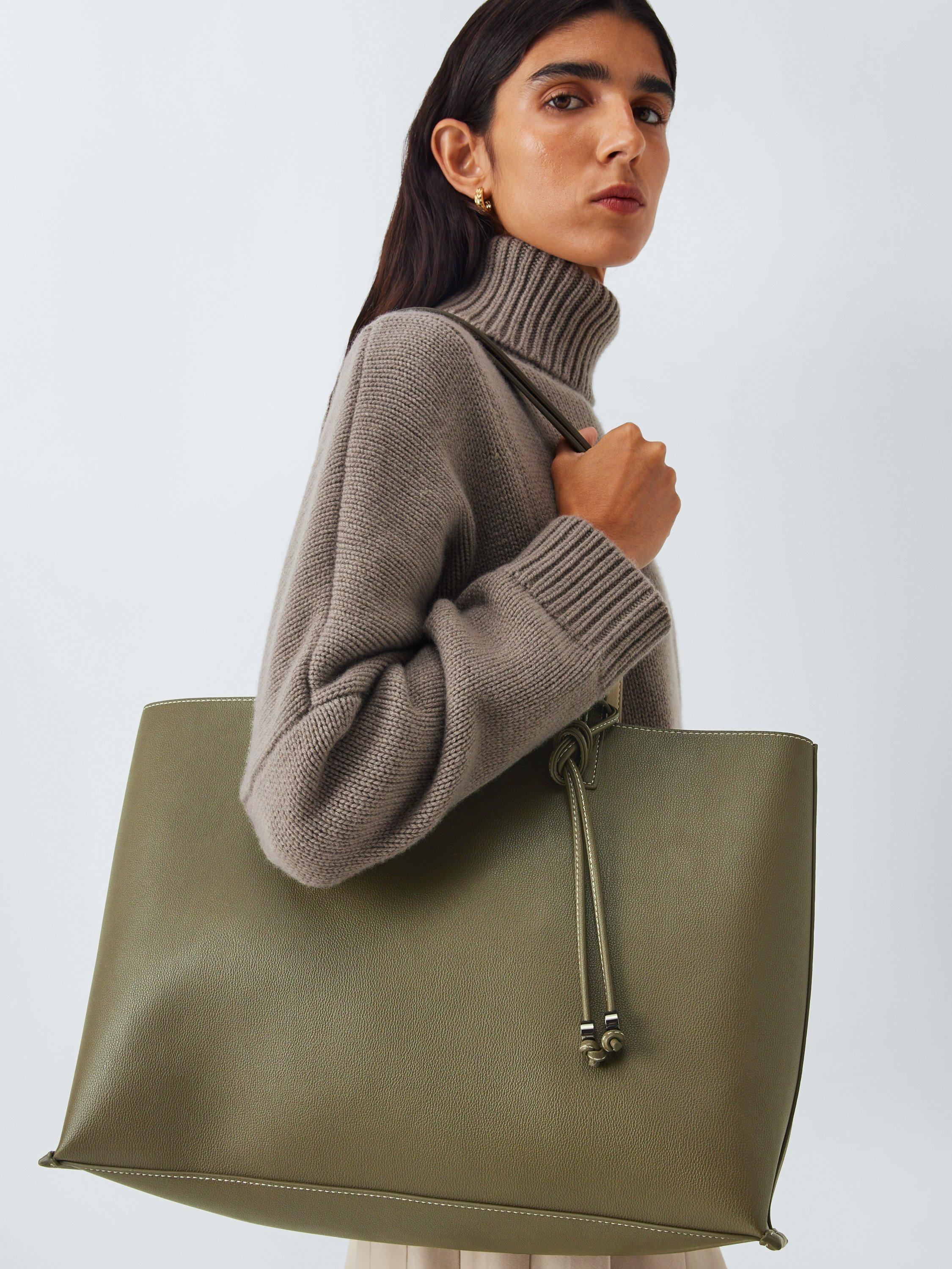 Product image 6 of 7, which shows John Lewis Reversible Open Top Tote Bag, Khaki/Mushroom