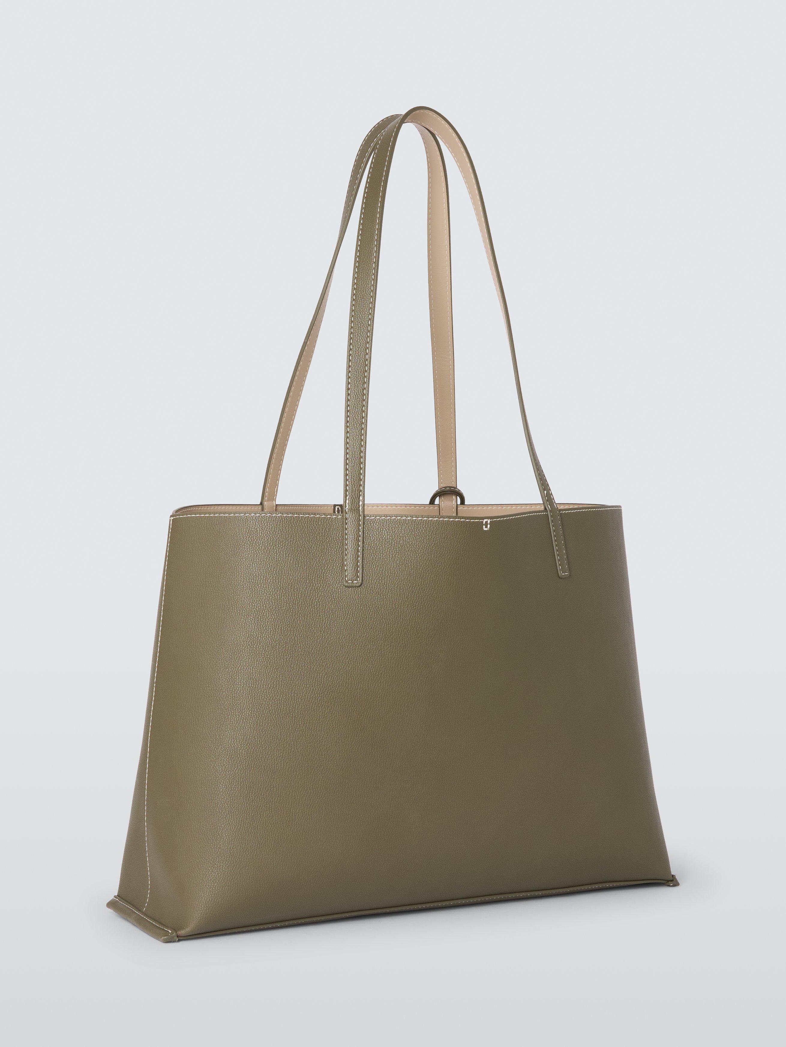 Product image 3 of 7, which shows John Lewis Reversible Open Top Tote Bag, Khaki/Mushroom