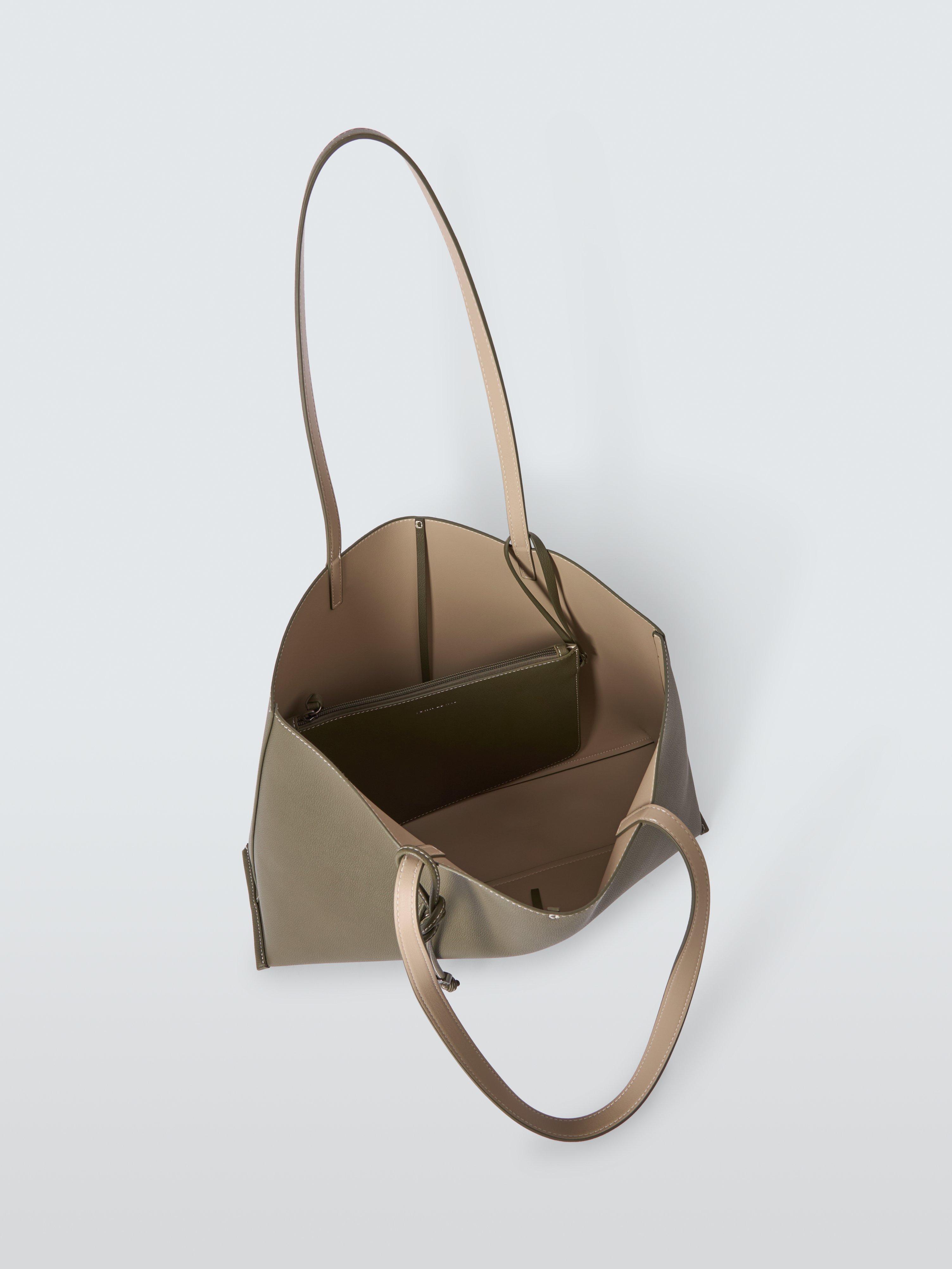 Product image 4 of 7, which shows John Lewis Reversible Open Top Tote Bag, Khaki/Mushroom