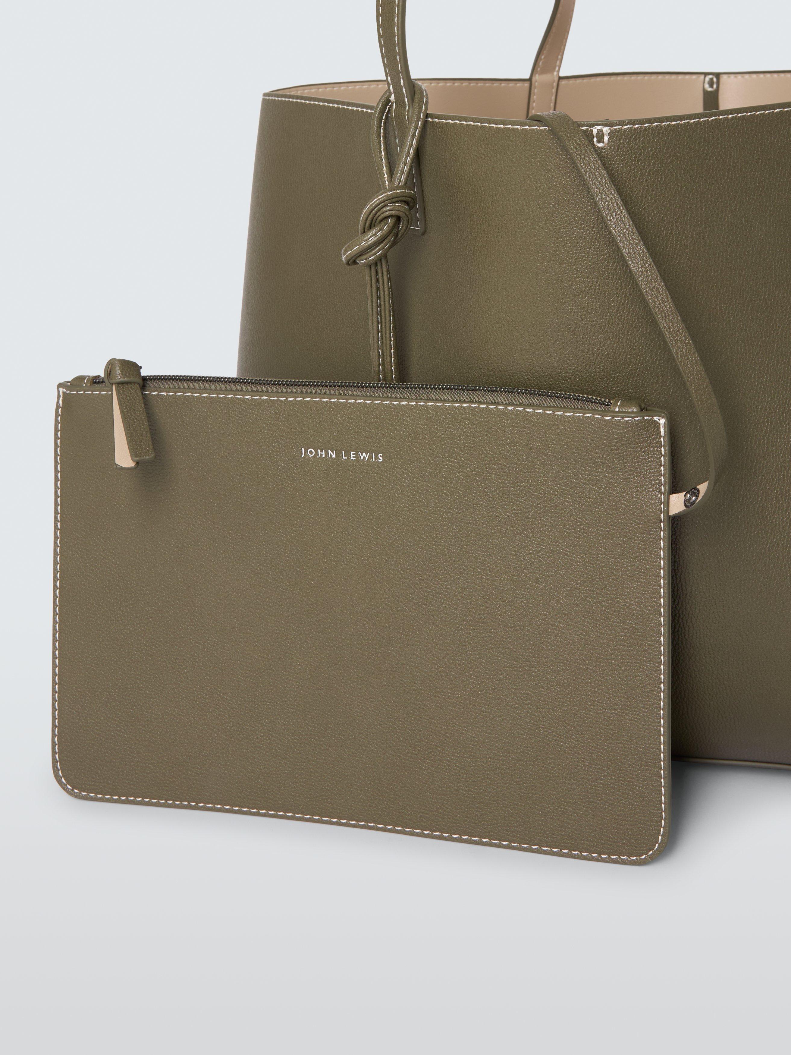 Product image 5 of 7, which shows John Lewis Reversible Open Top Tote Bag, Khaki/Mushroom