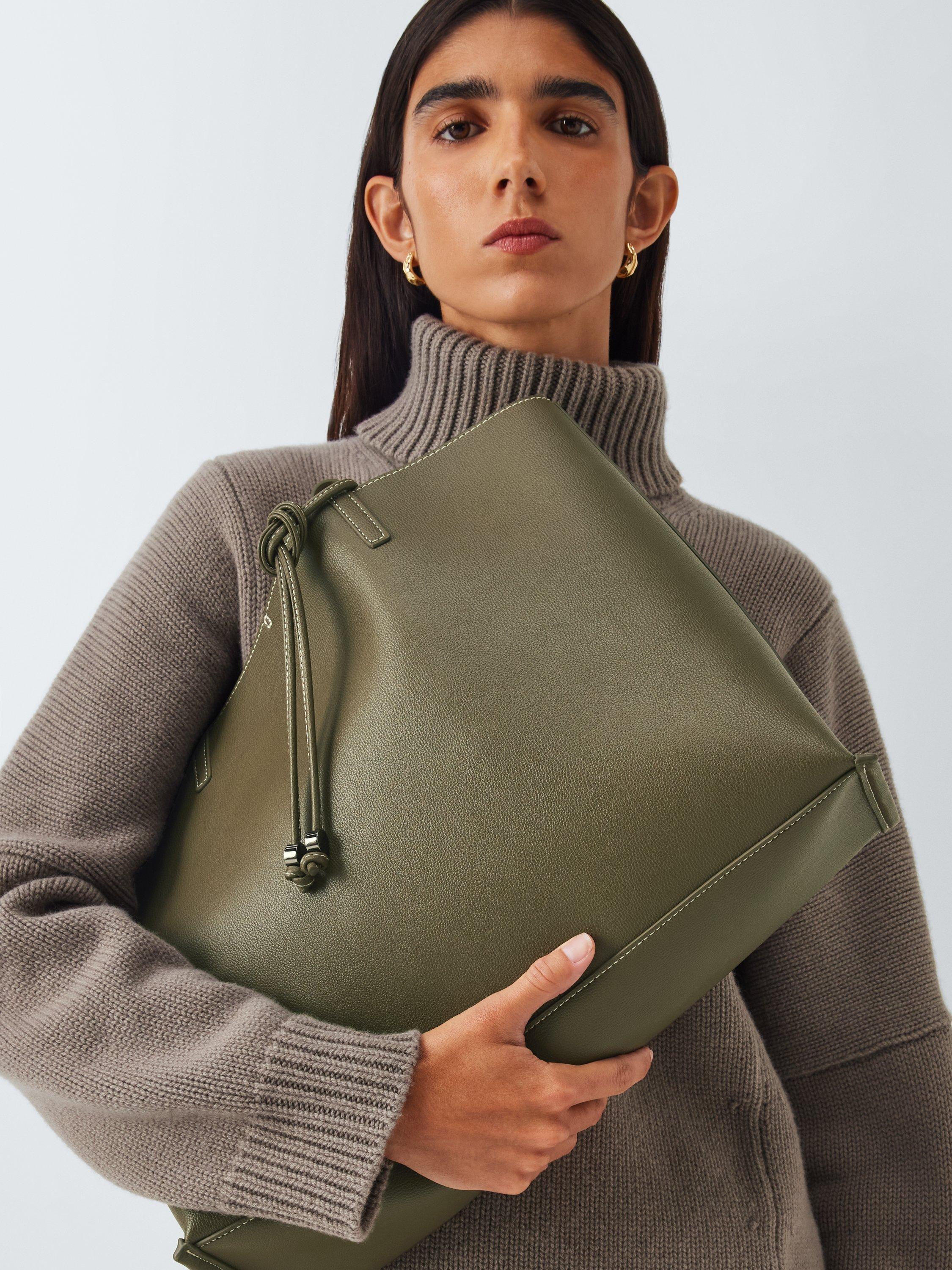Product image 2 of 7, which shows John Lewis Reversible Open Top Tote Bag, Khaki/Mushroom