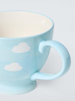 John Lewis Footed Hand Painted Stoneware Teacup, 400ml, Blue Sky - view 2, 