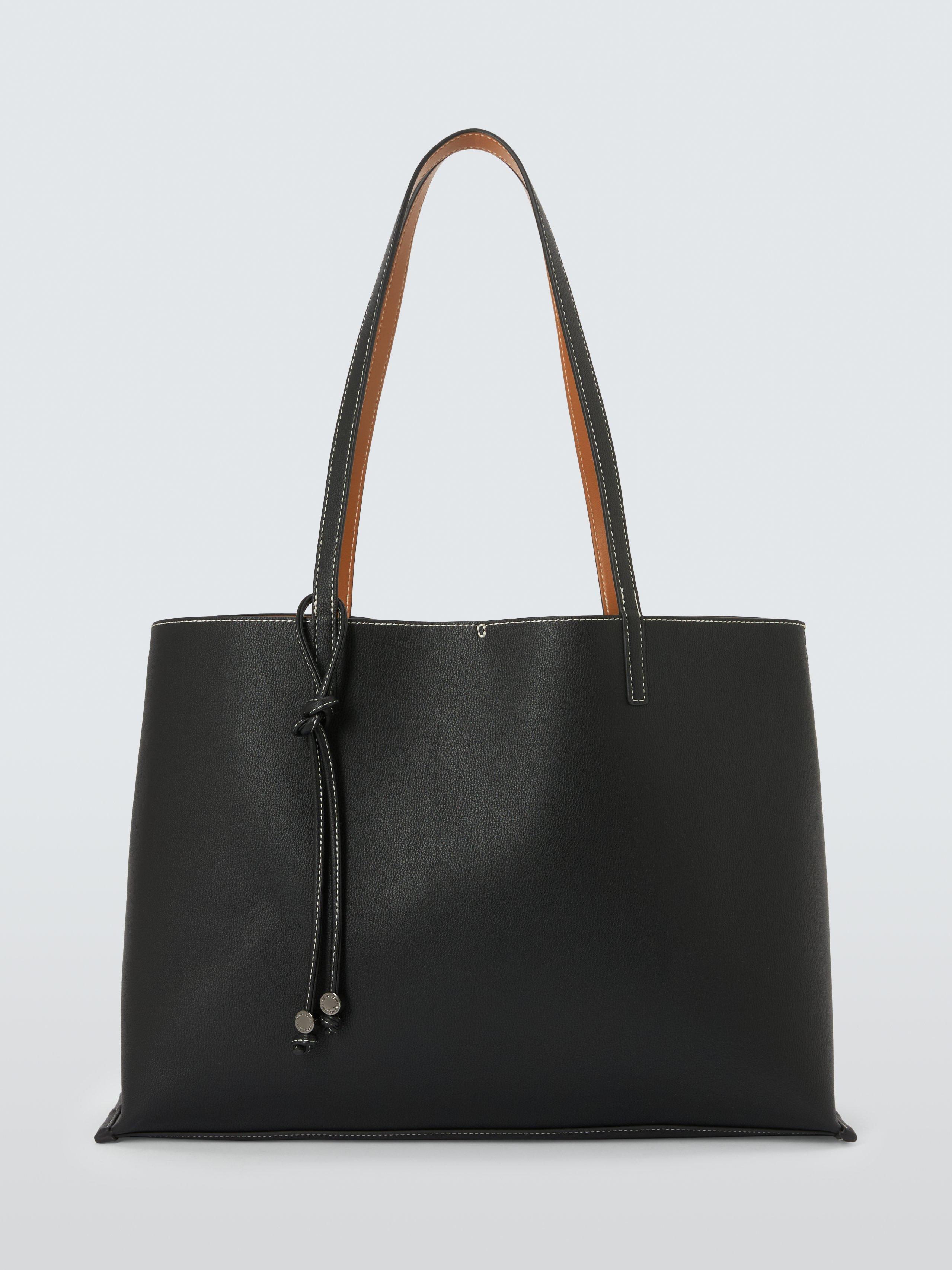 Product image 1 of 6, which shows John Lewis East West Reversible Tote Bag, Black/Tan