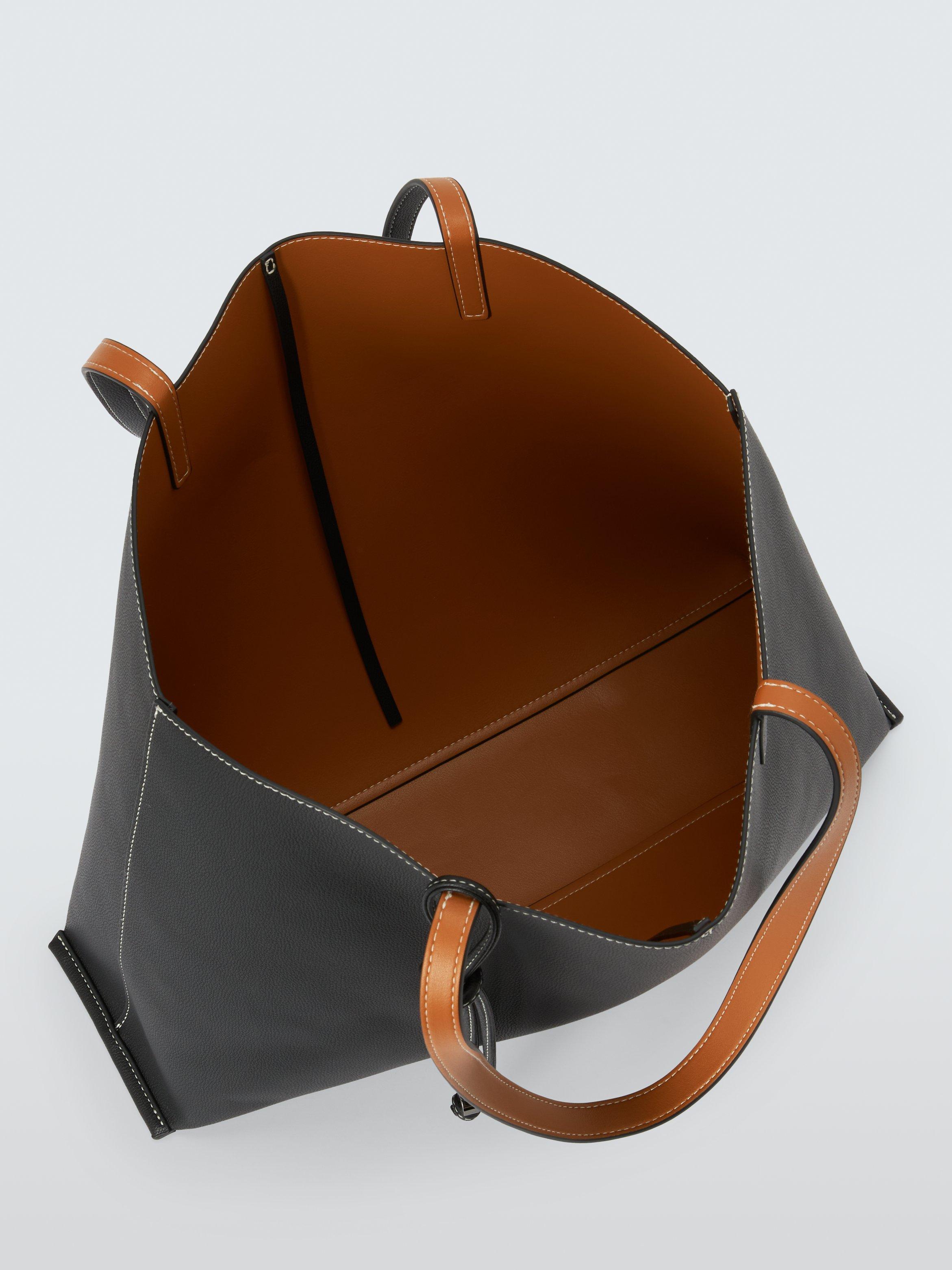 Product image 3 of 6, which shows John Lewis East West Reversible Tote Bag, Black/Tan