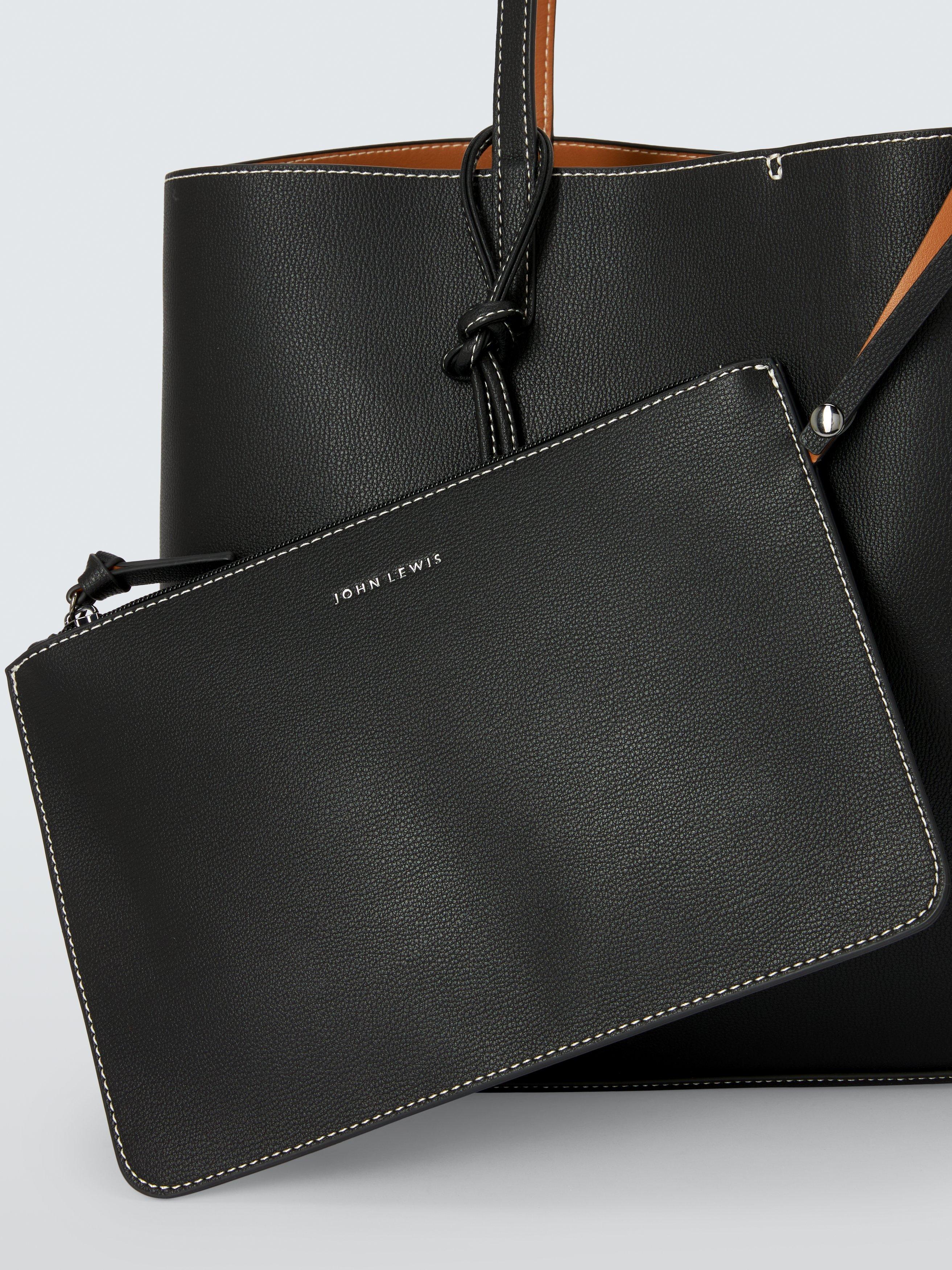 Product image 4 of 6, which shows John Lewis East West Reversible Tote Bag, Black/Tan