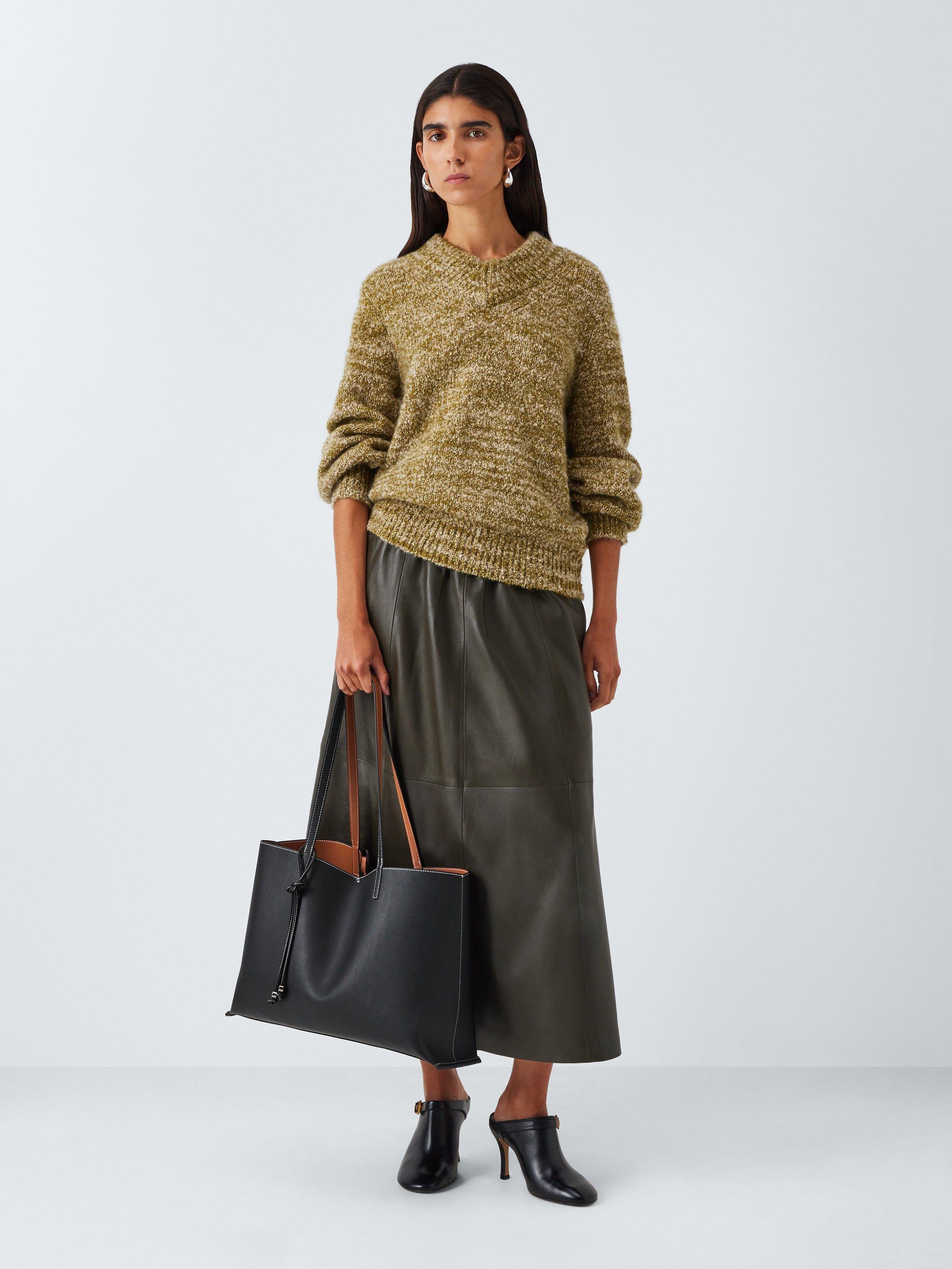 Product image 6 of 6, which shows John Lewis East West Reversible Tote Bag, Black/Tan