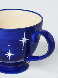 John Lewis Footed Hand Painted Stoneware Teacup, 400ml, Night Sky - view 2, 