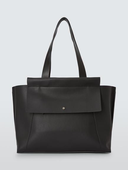 John Lewis Elevated Triple Tote Bag, Black, Black
