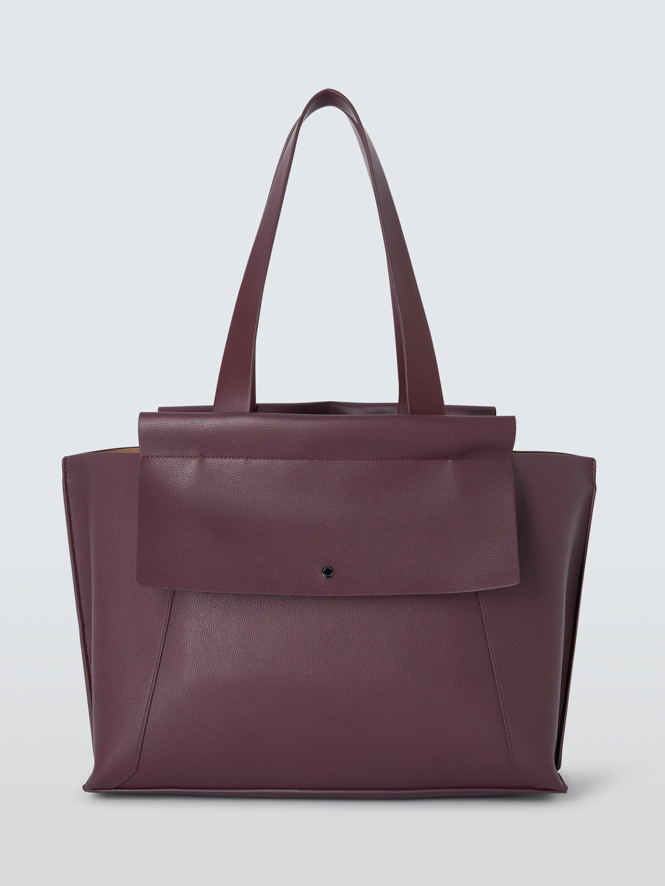 Product image 1 of 6, which shows John Lewis Sia Elevated Triple Tote Bag, Burgundy