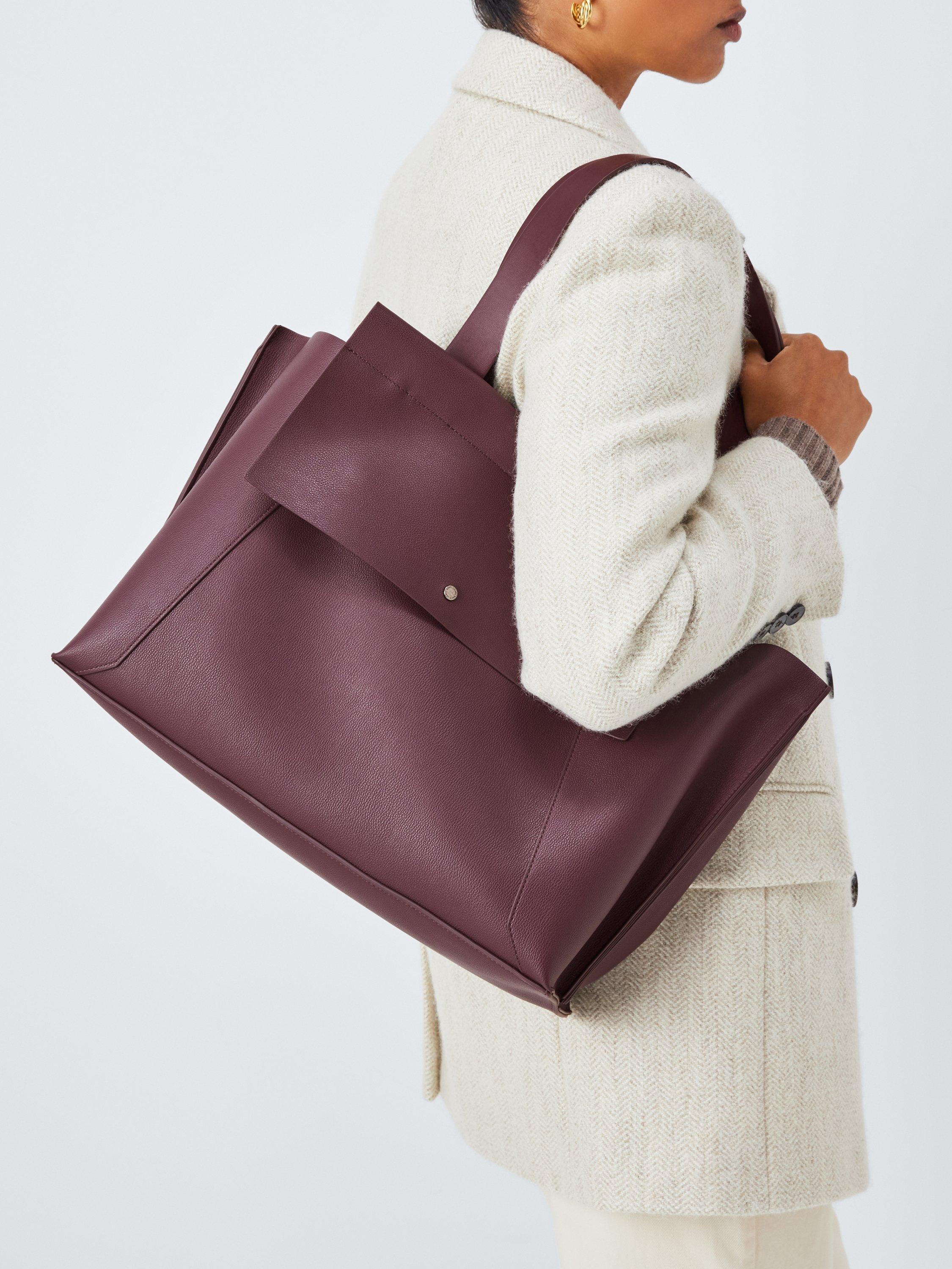 Product image 2 of 6, which shows John Lewis Sia Elevated Triple Tote Bag, Burgundy