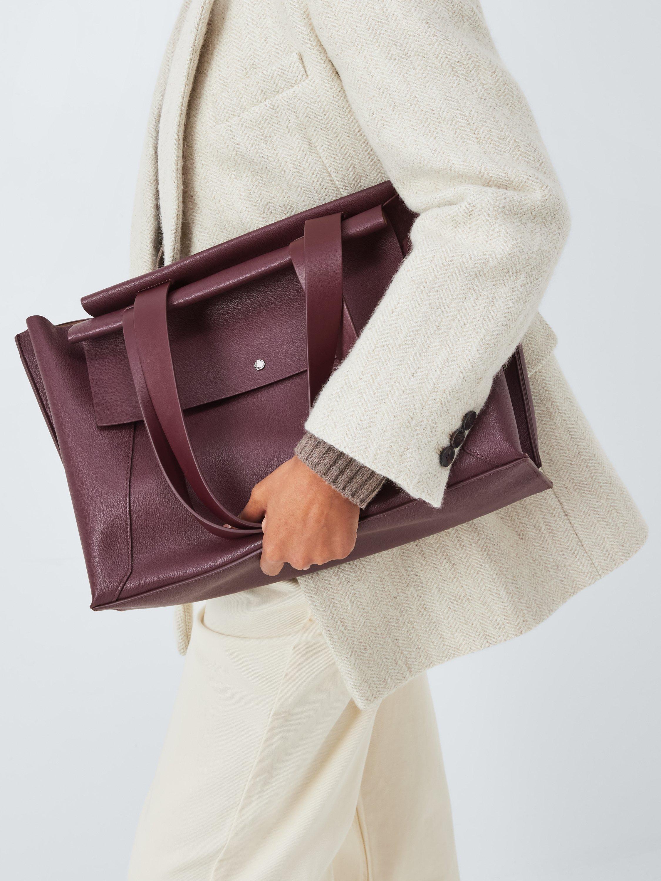 Product image 3 of 6, which shows John Lewis Sia Elevated Triple Tote Bag, Burgundy