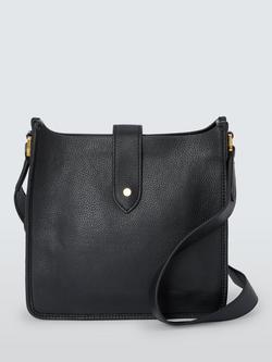 John Lewis Leather Minimal Crossbody Bag, Black