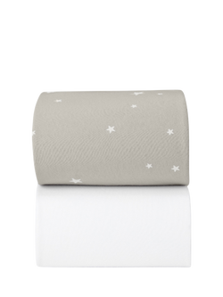 Snüz Cot/Cotbed Bed Fitted Sheet, Grey Star