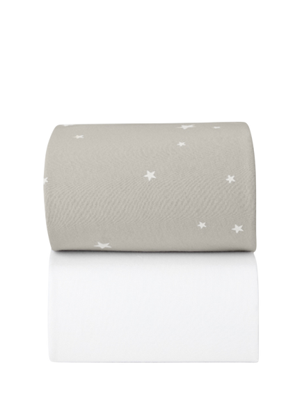 Snüz Cot/Cotbed Bed Fitted Sheet, Grey Star