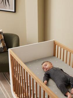 Snüz Cot/Cotbed Bed Fitted Sheet - view 2, Grey Star