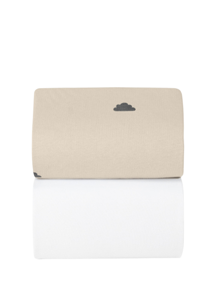 Snüz Cot/Cotbed Bed Fitted Sheet, Sand Cloud