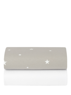 Snüz Crib Fitted Sheet, Grey Star