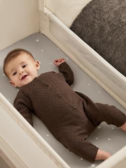 Snüz Crib Fitted Sheet - view 2, Grey Star