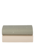 Snüz Crib Fitted Sheet, Sage Cross
